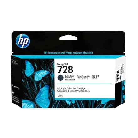 Cartucho de Tinta HP 728 130ml Negro Mate para Impresora Designjet
